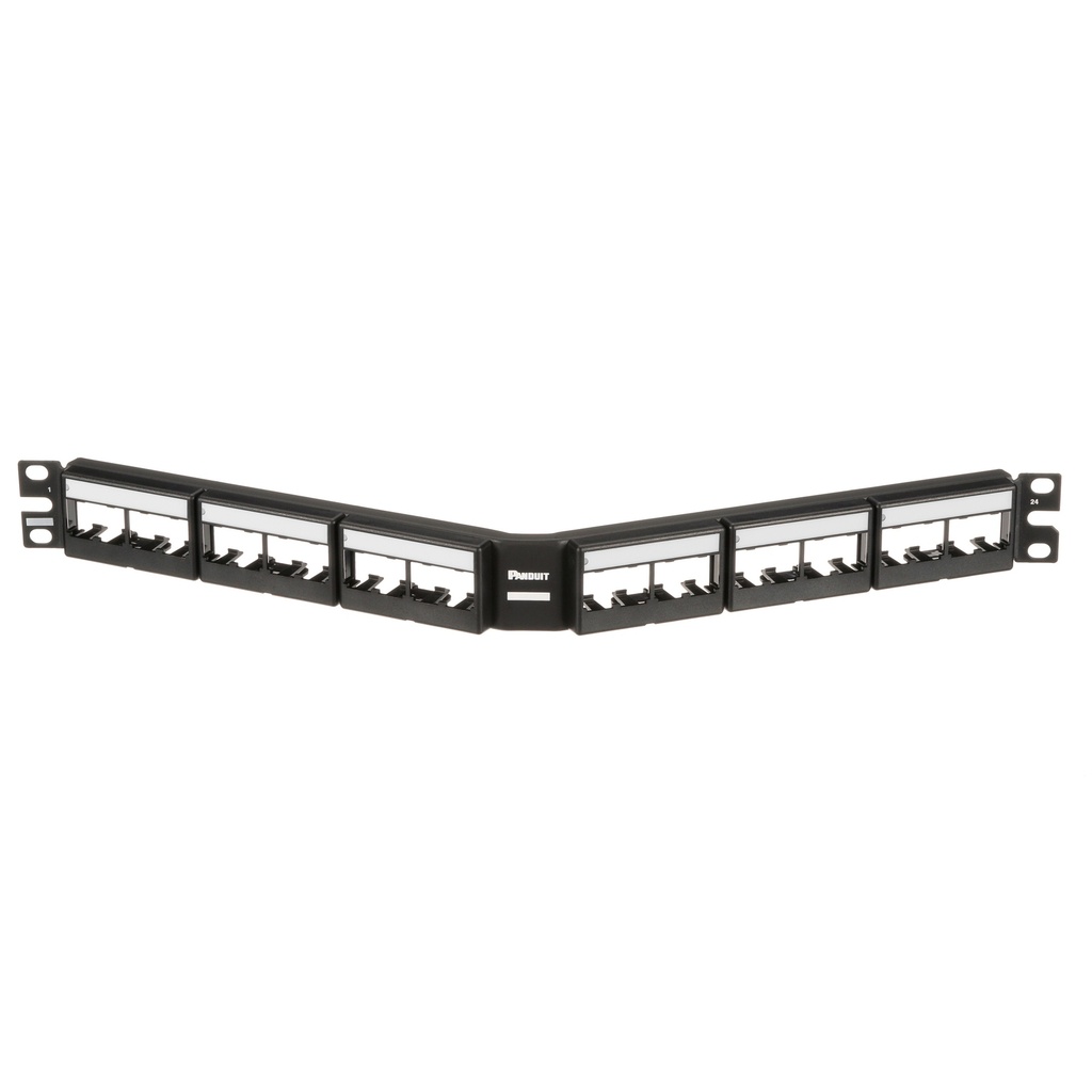 Patch Panel Modular en Angulo de 24 Ptos. Negro