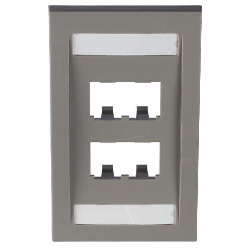 Face plate gris de 4 ptos Mini-Com