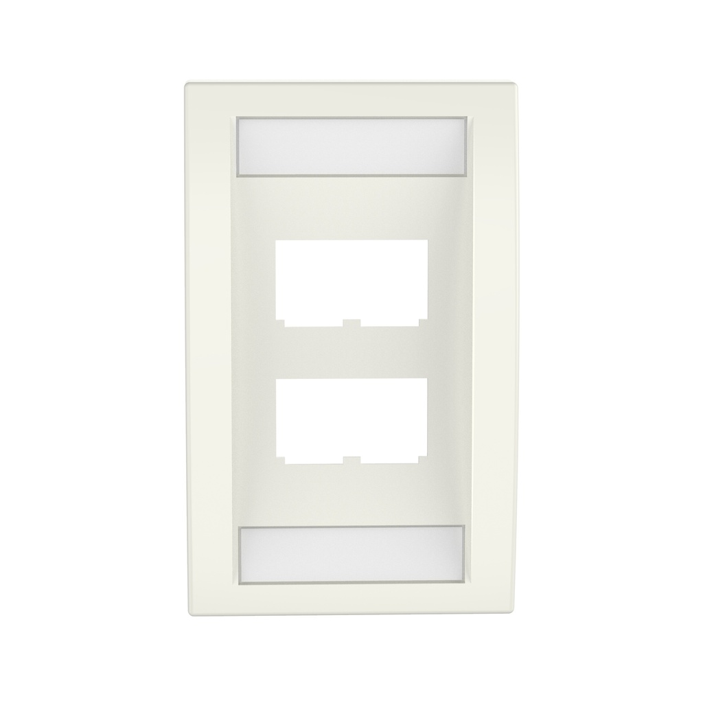 Face plate blanco de 4 ptos Mini-Com