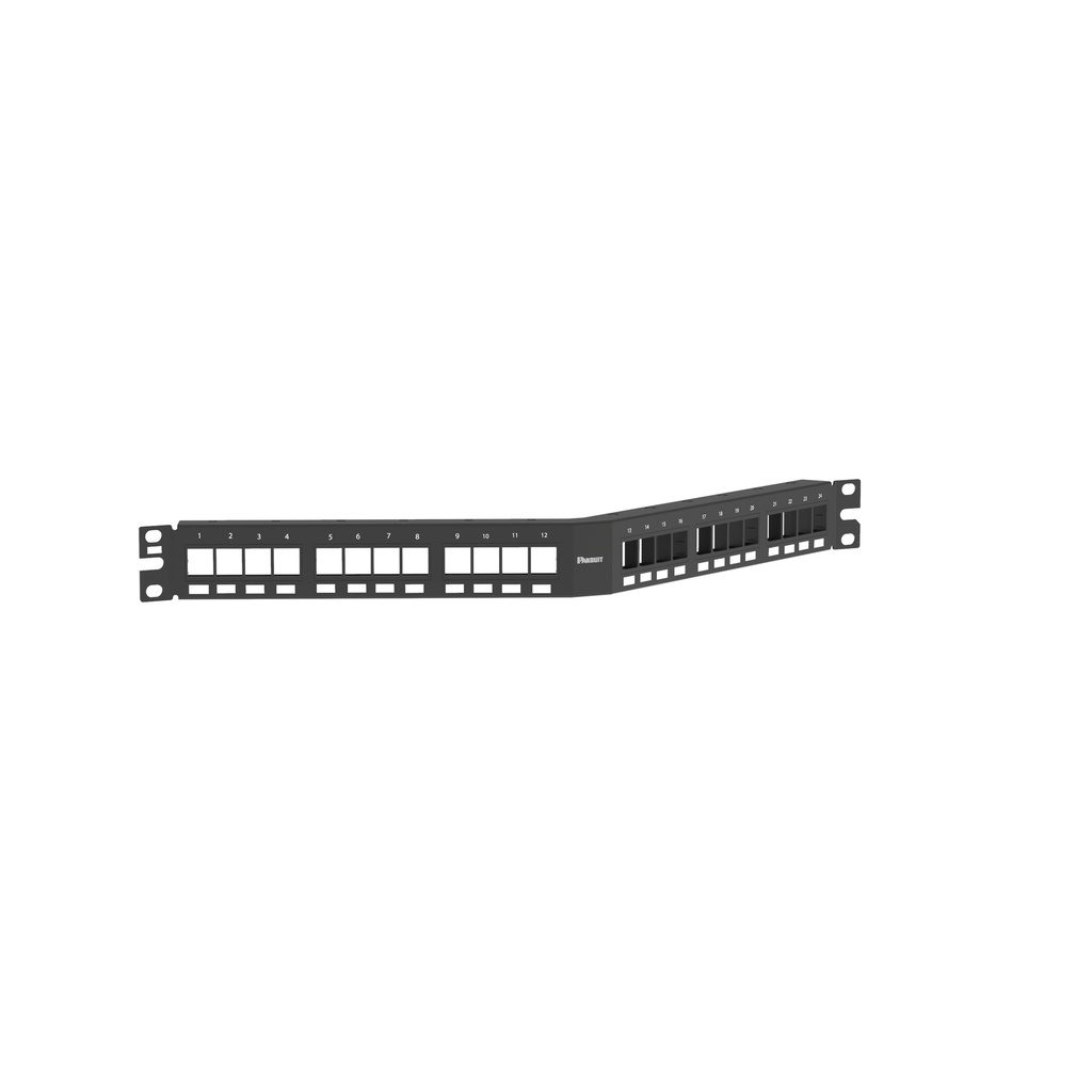Patch Panel Angular de 24 puertos 1RU Negro