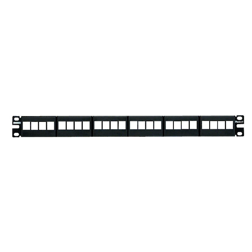 Patch Panel Modular NetKey®, 24 puertos, 1 RU, Negro
