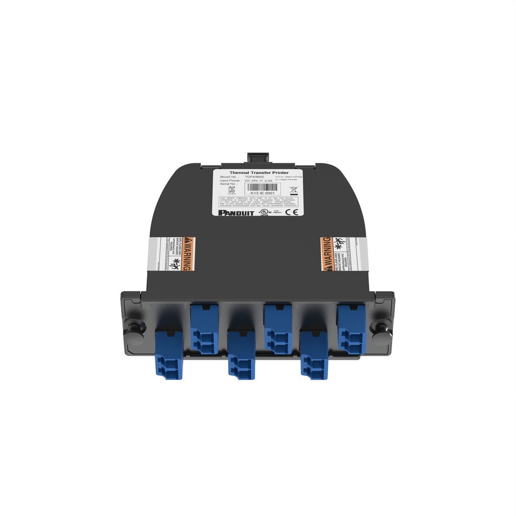 Casete de fibra Opticom™ es OS2, incluye 1 MPO a 6 LC dúplex